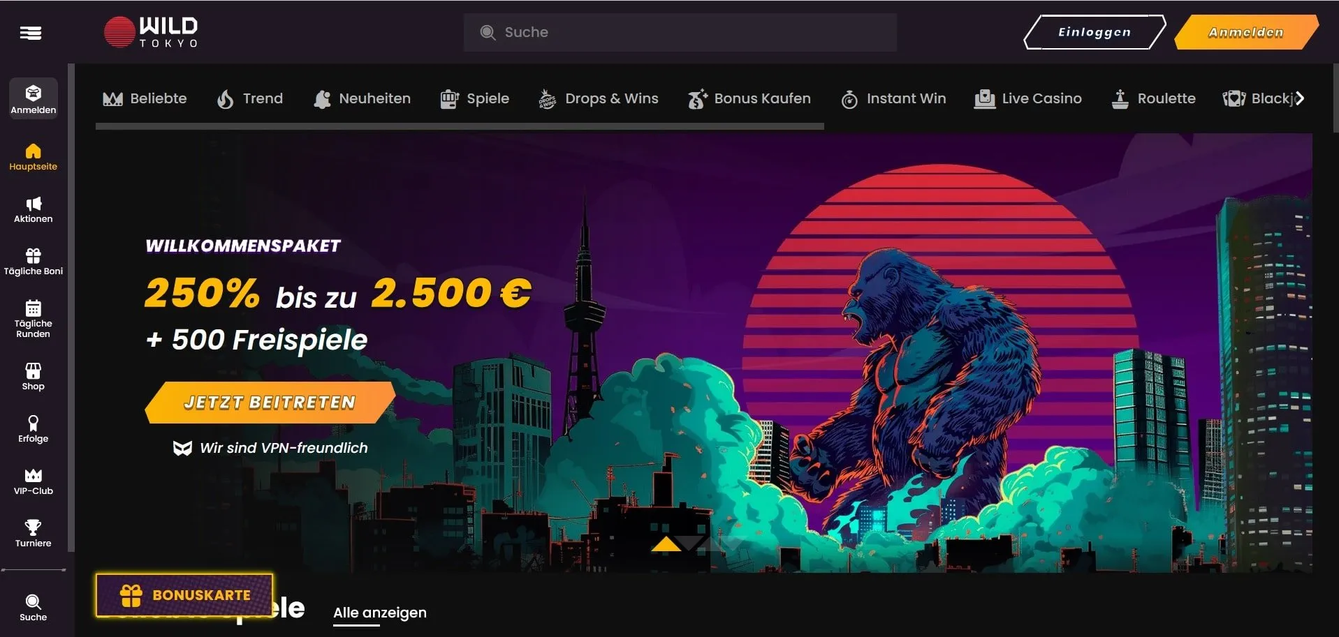 Wild Tokyo Online Casino mit Echtgeld